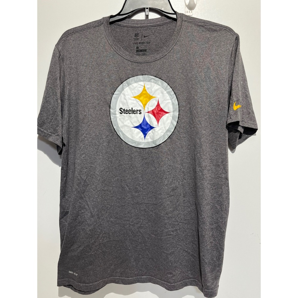 Nike Pittsburgh Steelers Dri-FIT Gray Heathered Graphic T-Shirt Mens XL NFL